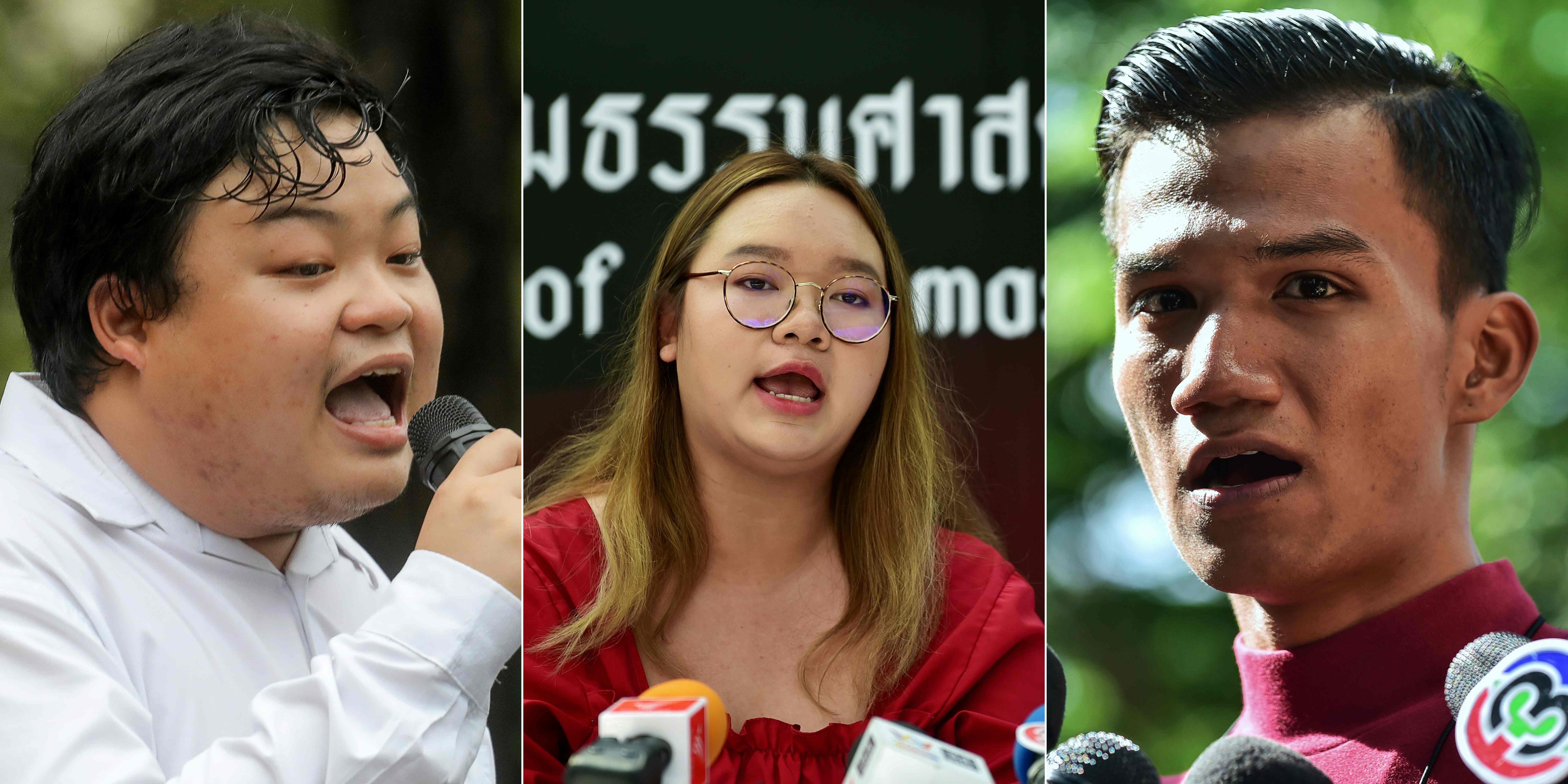 Foto kombinasi pemimpin demo Thailand, ki ke ka: Parit 