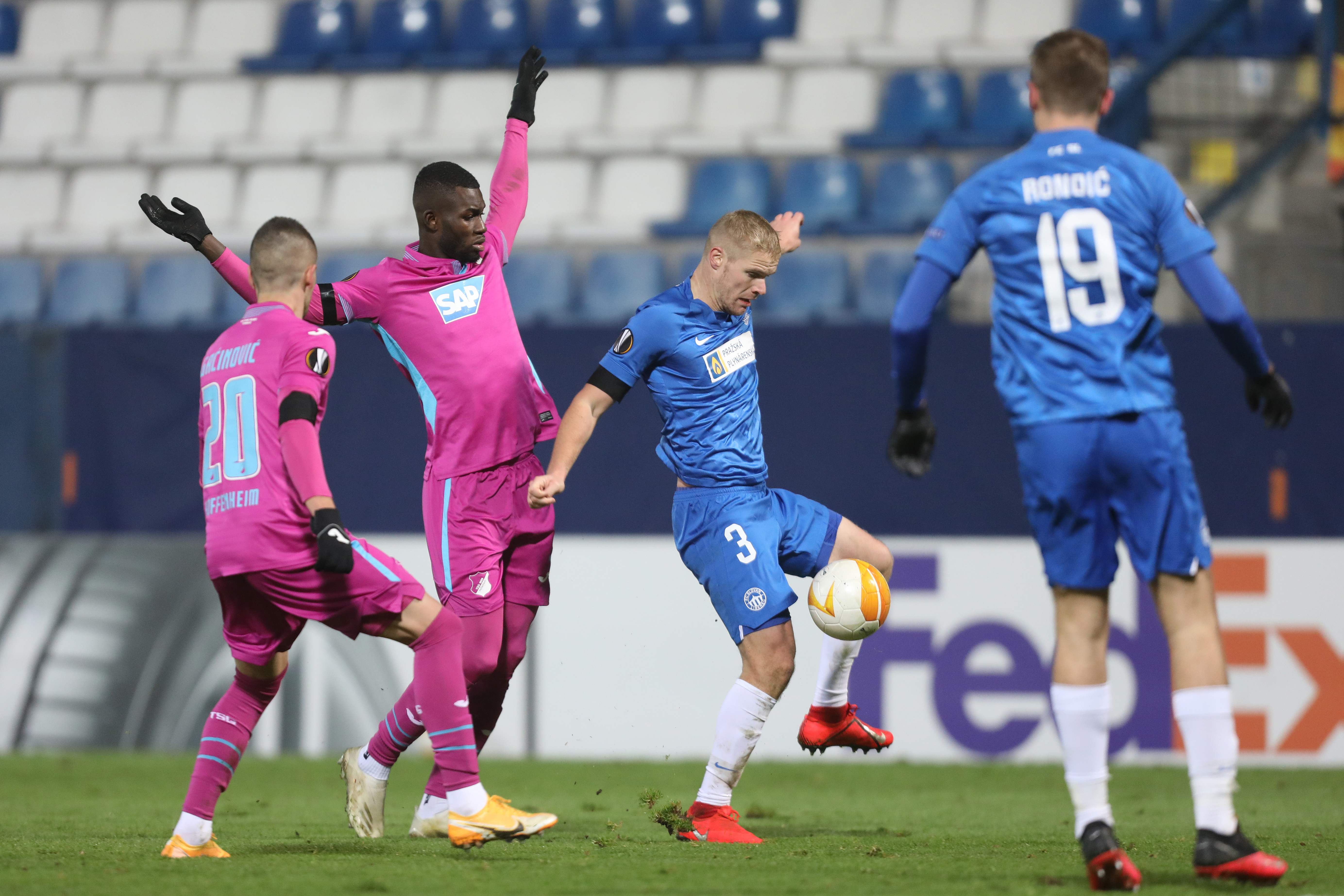 Laga Liga Europa antara Hoffenheim dan Slovan Liberec.