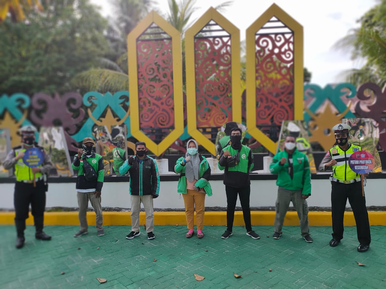 Polresta Palangka Raya mengajak driver ojek online menjadi pelopor Disiplin Prokes