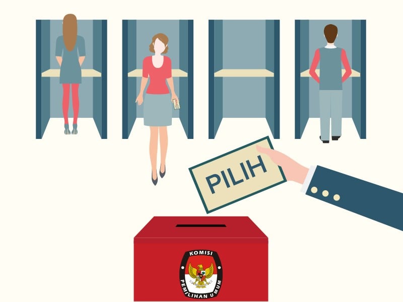 Ilustrasi bilik suara saat Pilkada