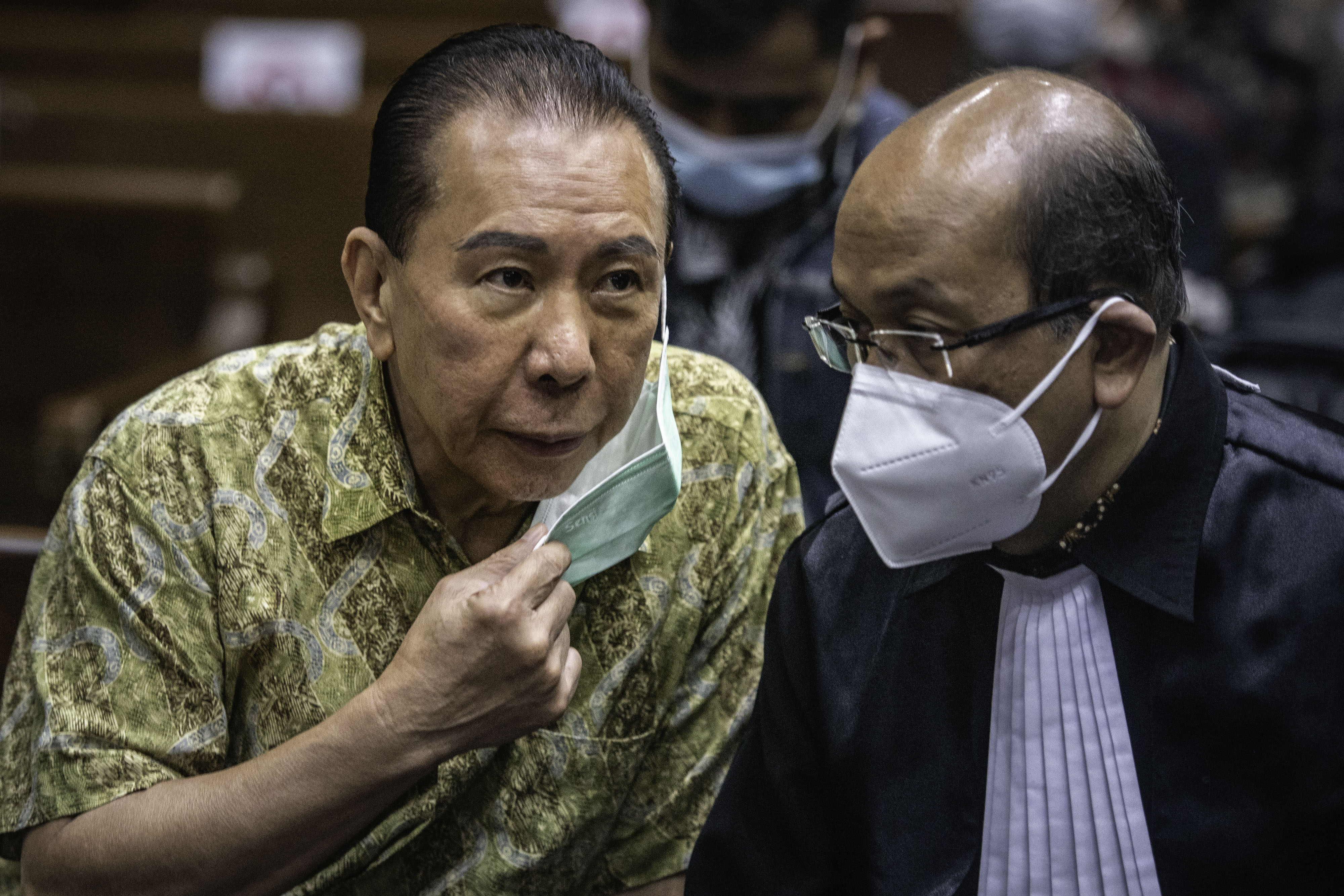 Terpidana kasus cessie Bank Bali Joko Tjandra saat menjalani sidang lanjutan di Pengadilan Tipikor. 