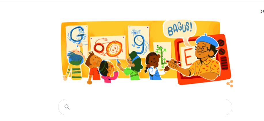 Google Doodle yang menampilkan Tino Sidin
