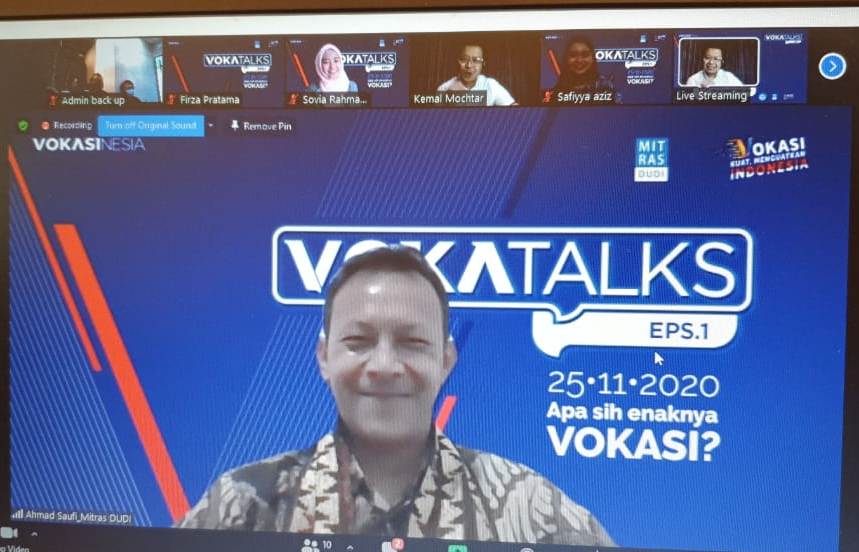 Acara Voka Talk yang bertema 'Apa Sih Enaknya Vokasi' yang digelar secara viral.  