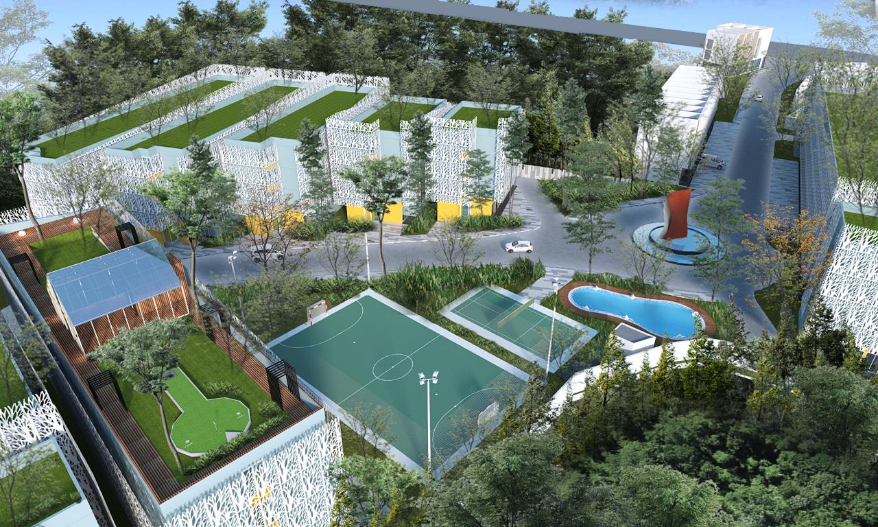 Maket pembangunan Guci Apartment di Depok