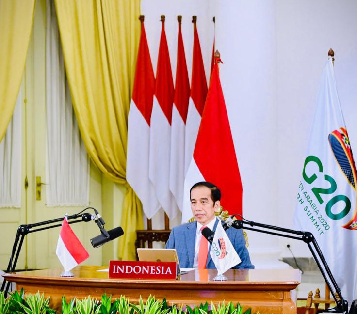 Presiden Joko Widodo di KTT Viirtual G-20