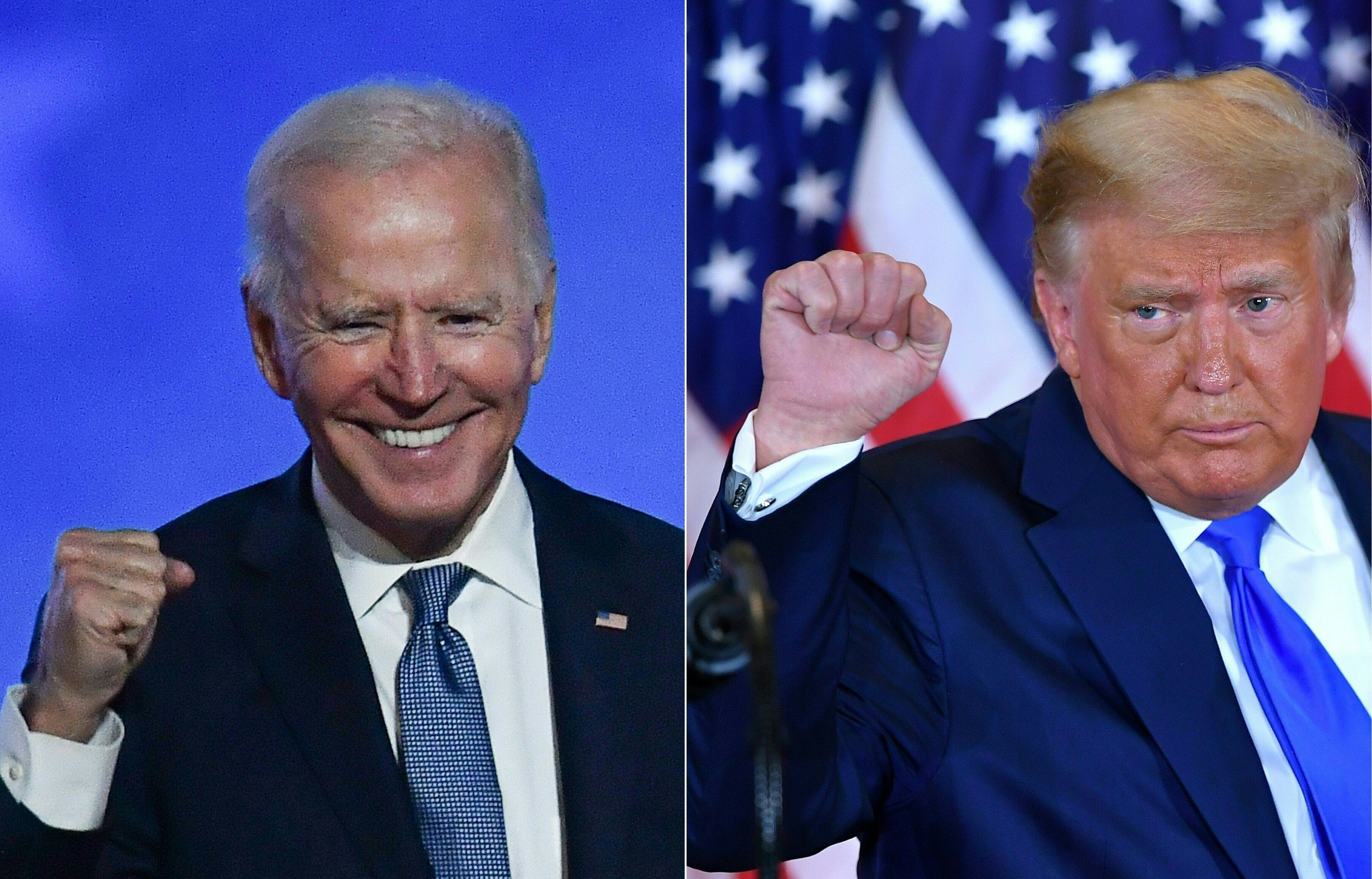 Foto kombinasi yang menampilkan kandidat Presiden AS dari Partai Demokrat Joe Biden (kiri) dan petahana Donald Trump.