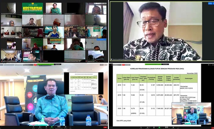 Kepala BPPSDMP Kementan, Dedi Nursyamsi (kanan atas), Ketua KTNA Winarno Tohir (kiri bawah).