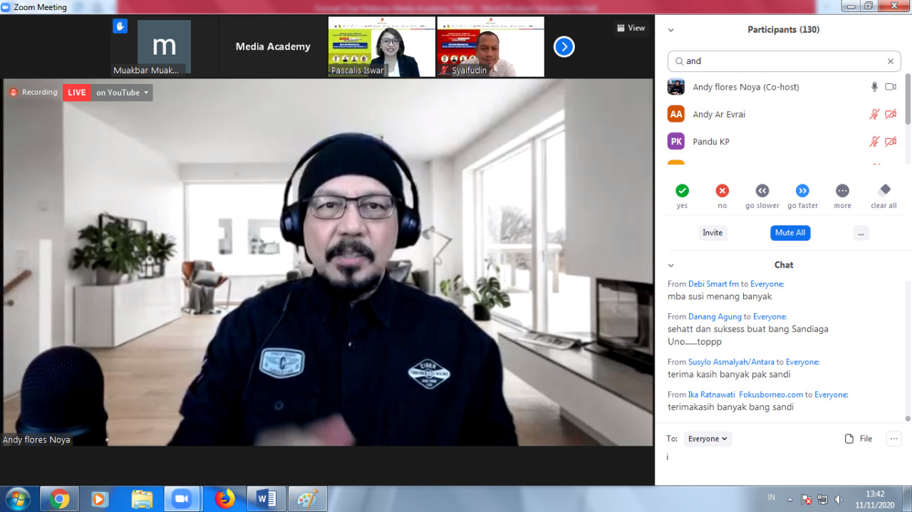 Jurnalis senior Andy F Noya dalam seri webinar yang digelar SKK Migas dan Media Academy