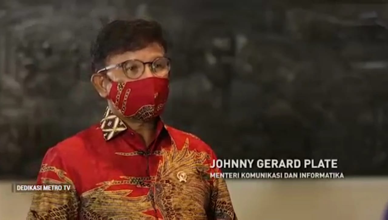 Menteri Komunikasi dan Informatika Johnny Gerard Plate.
