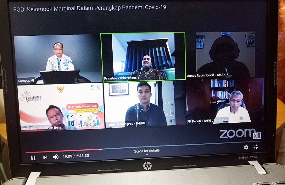FGD dengan tema Kelompok marginal dalam perangkap pandemi covid-19, di Jakarta, kemarin.