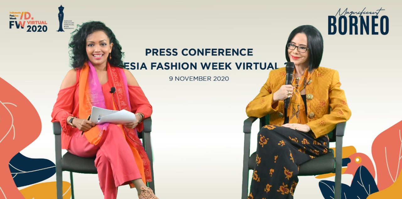Poppy Dharsono selaku Presiden Indonesia Fashion Week dalam konpres virtual IFW 2020, Senin (9/11).