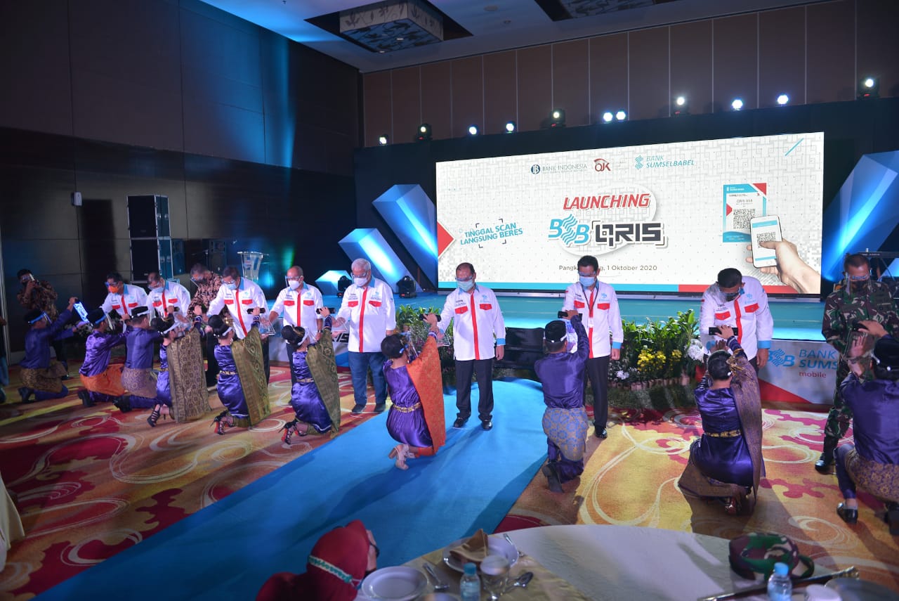 Acara Launcing Bank Sumsel Babel menggunakan QRIS di lingkungan pemerintah daerah (ASN).