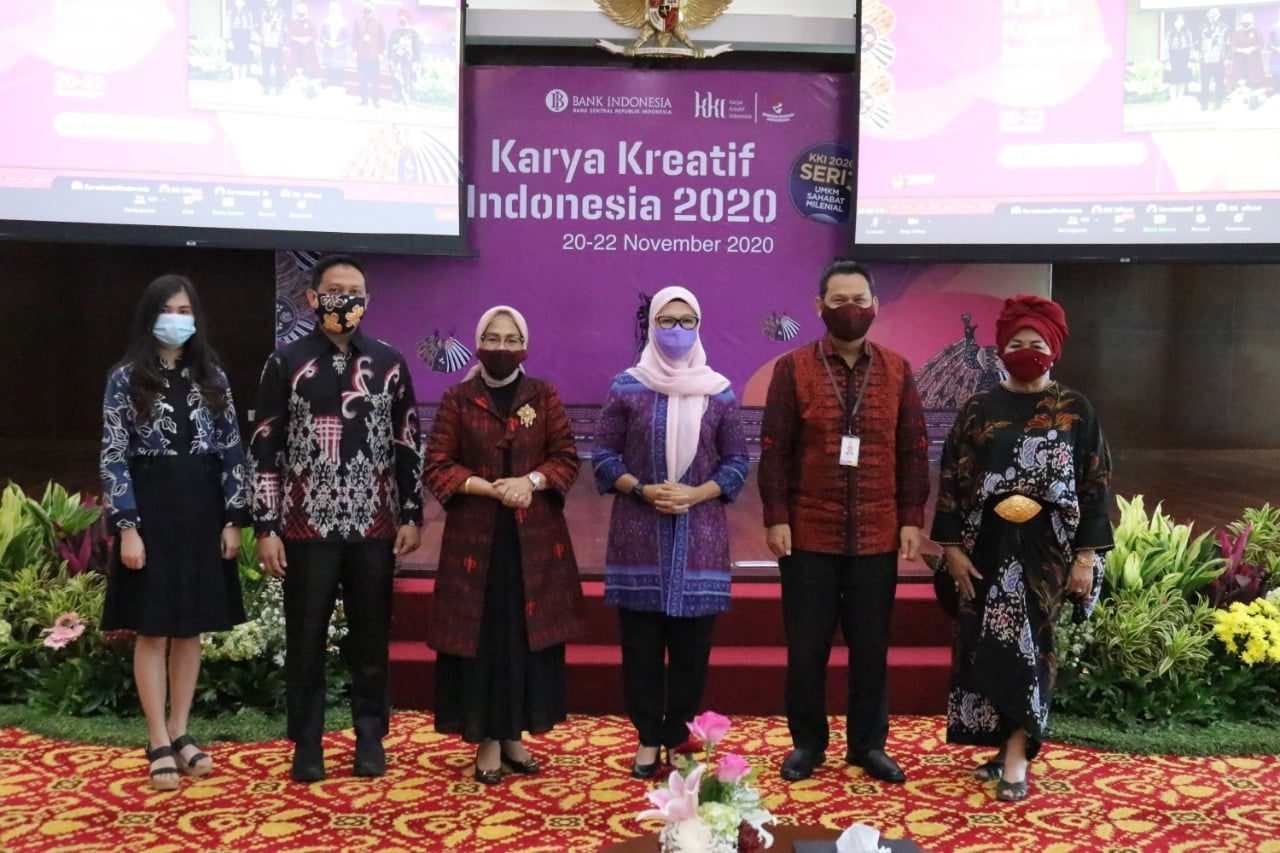 etua Deskranasda Bangka Belitung (Babel), Melati Erzaldi, menghadiri pembukaan Karya Kreatif Indonesia (KKI) 2020.