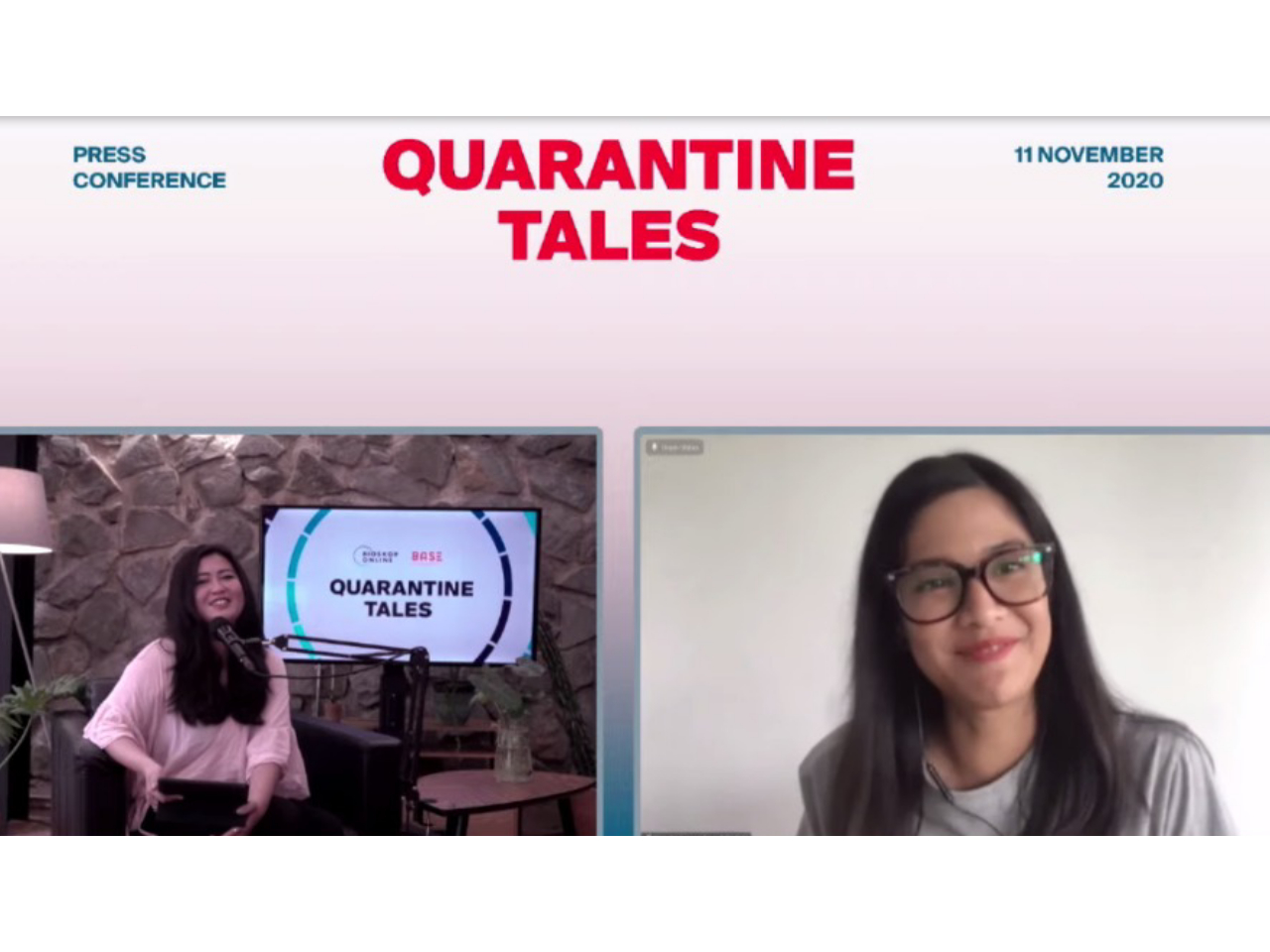 Dian Sastro berbicara di konpres omnibus Quarantine Tales. Dalam omnibus itu, film Nougat, merupakan debutnya sebagai sutradara.