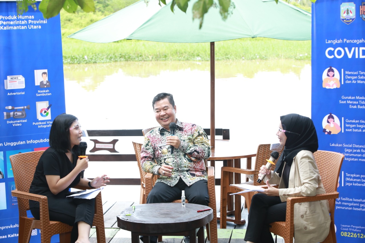 Program Talkshow 'Respons Kaltara' menggali sisi lain Pjs Gubernur Kaltara Teguh Setyabudi (tengah).