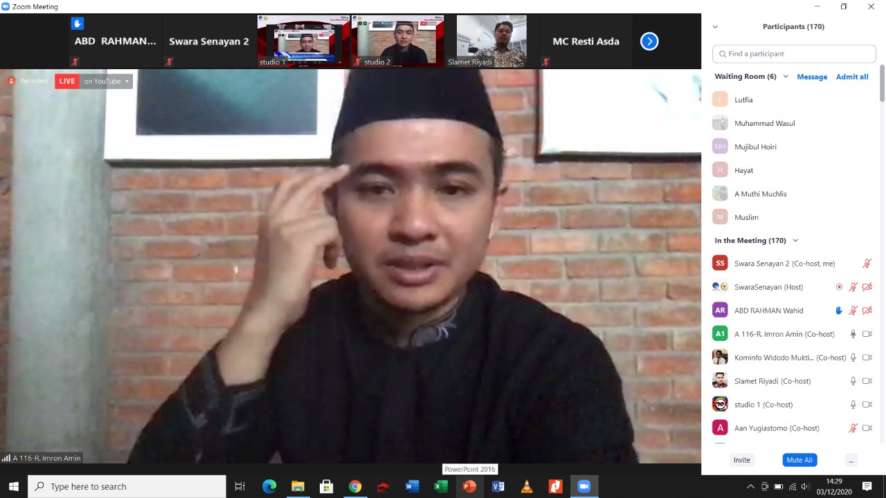 Anggota DPR RI R. Imron Amin dalam webinar yang diselenggaran Kemenkominfo