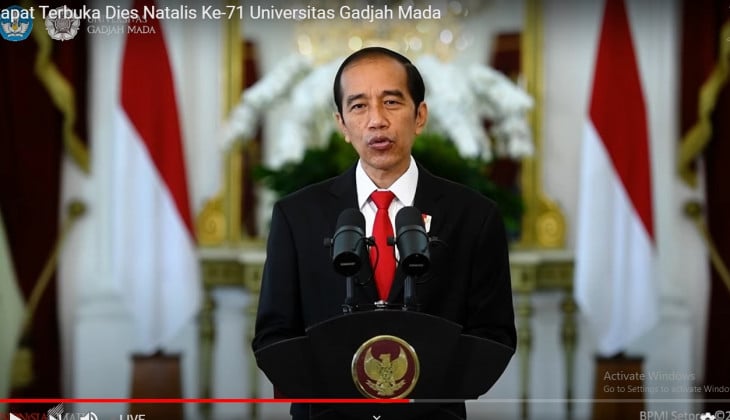 Presiden di Istana Bogor,  UGM menggelar puncak peringatan dies natalis ke-71.