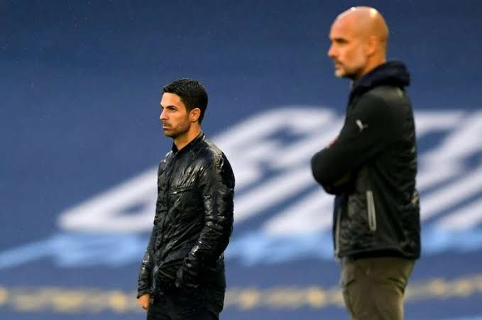 Mikel Arteta dan Pep Guardiola
