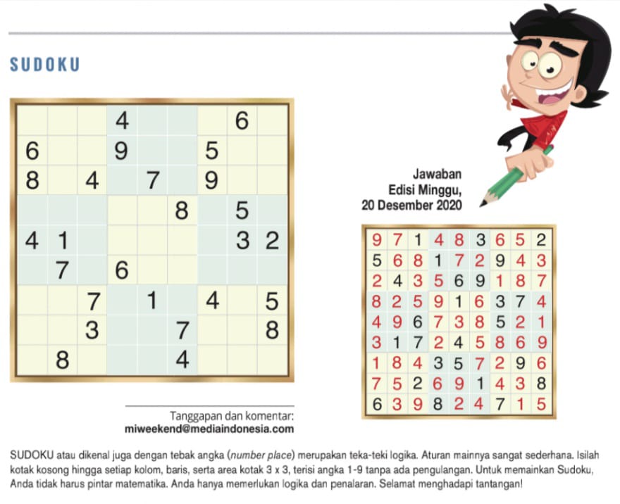 Sudoku Edisi 27 Desember 2020