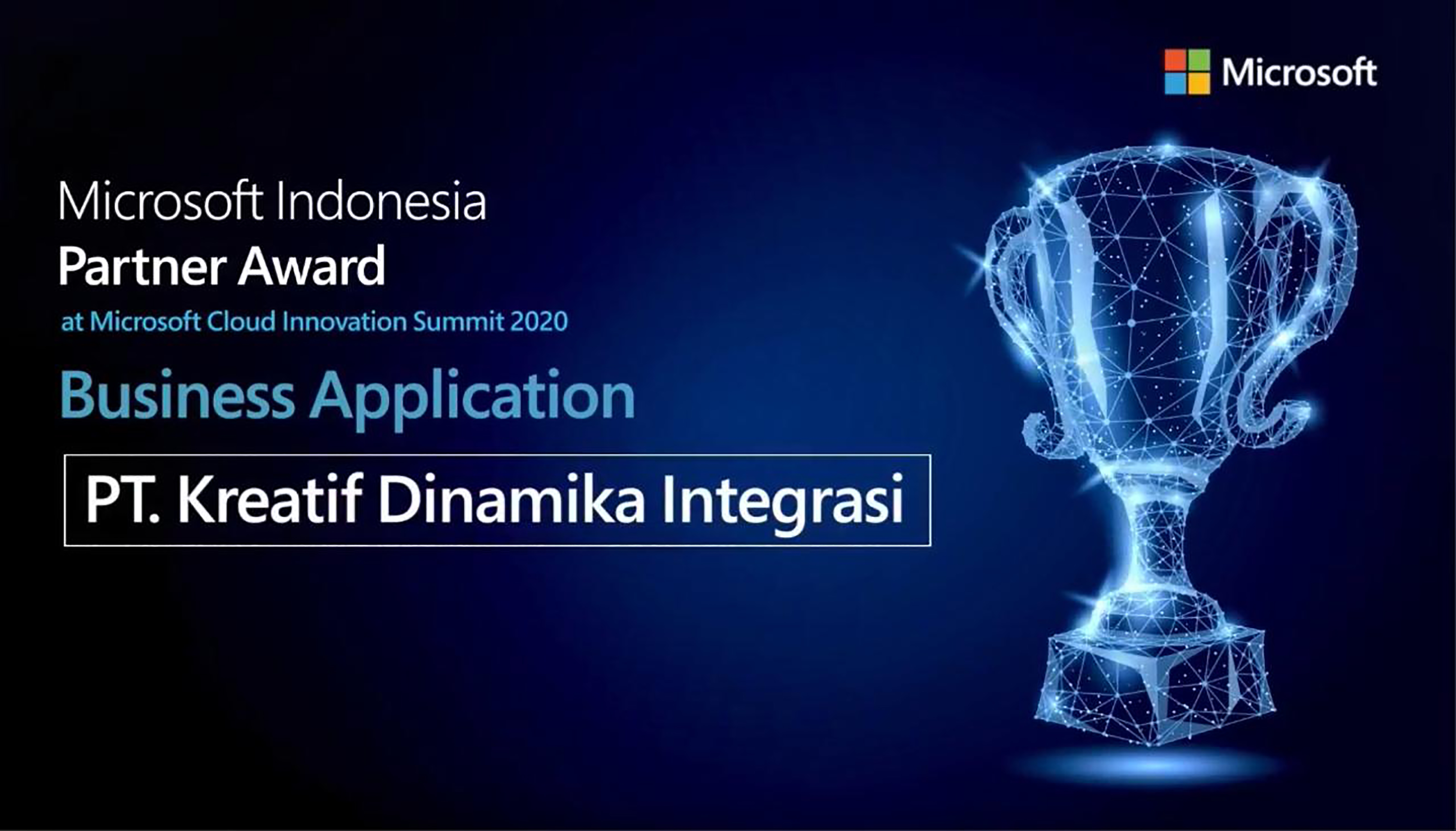 Penghargaan Microsoft untuk PT. Kreatif Dinamika Integrasi