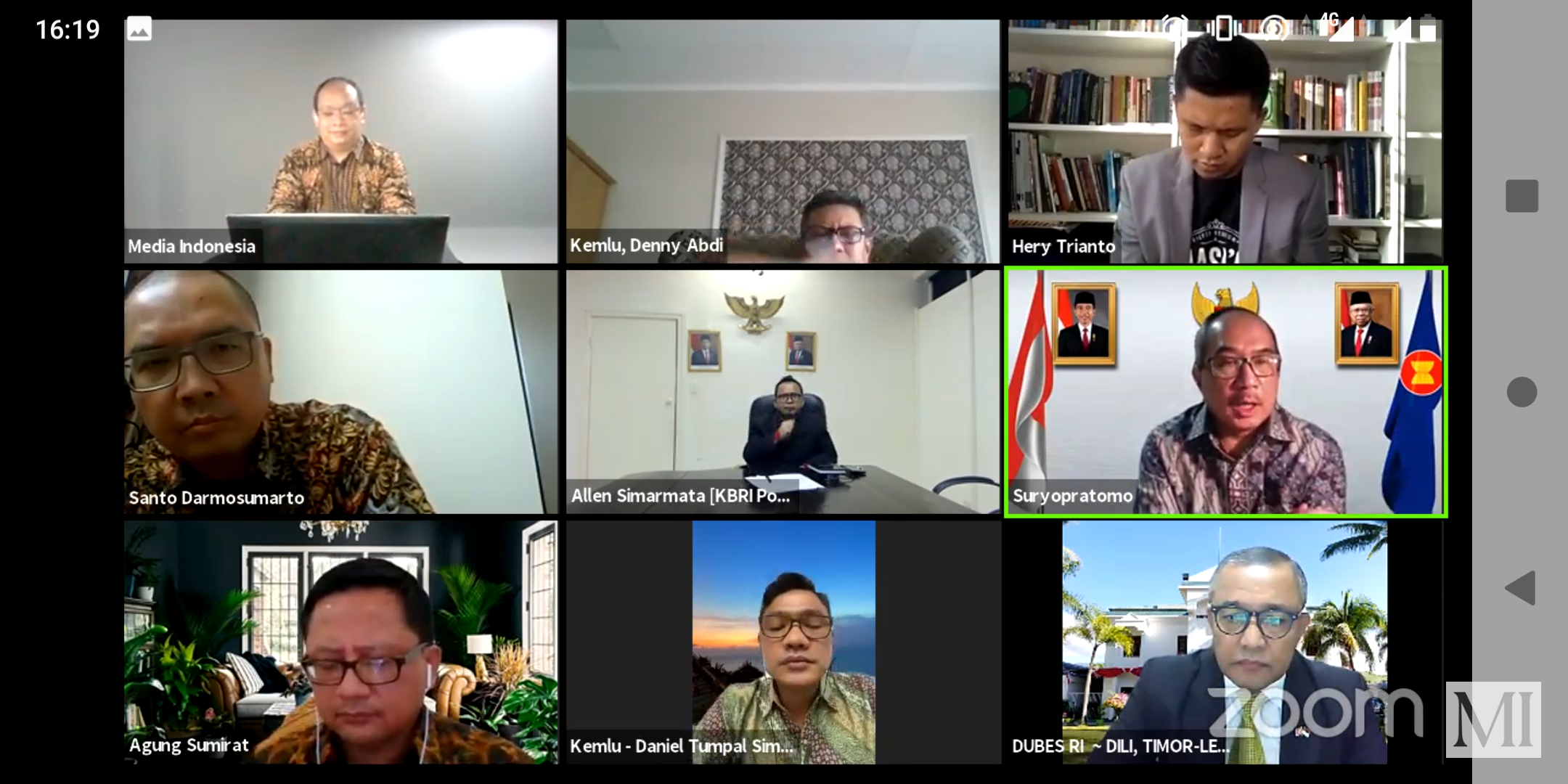 Narasumber FGD Media Indonesia bertema Perbatasan dan Penanganan Covid-19 yang diselenggarakan virtual, Sabtu (5/12). 