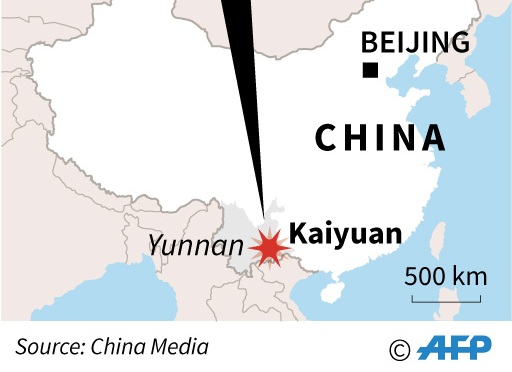  Peta Kota Kaiyuan, Provinsi Liaoning, Tiongkok, yang menjadi lokasi aksi penyerangan dengan pisau. 