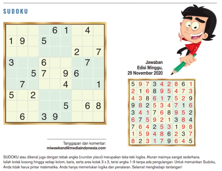 Sudoku Edisi 06 Desember 2020