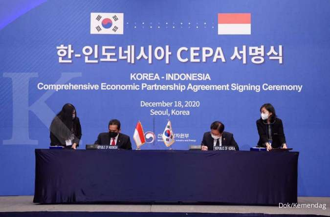 Menteri Perdagangan Agus Suparmanto menandatangai Indonesia–Korea Comprehensive Economic Partnership Agreement (IK-CEPA), Jumat (1