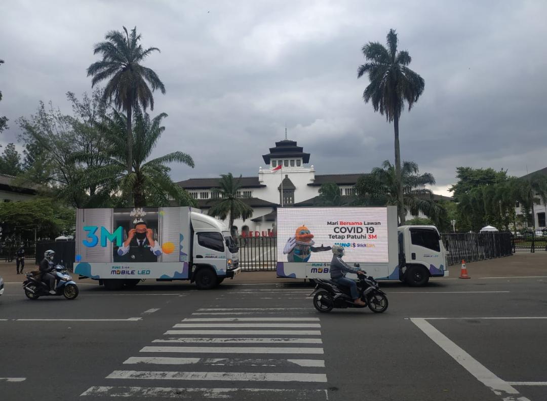 Kampanye Lawan Covid-19 di Enam Kota dengan Mobile LED Screen