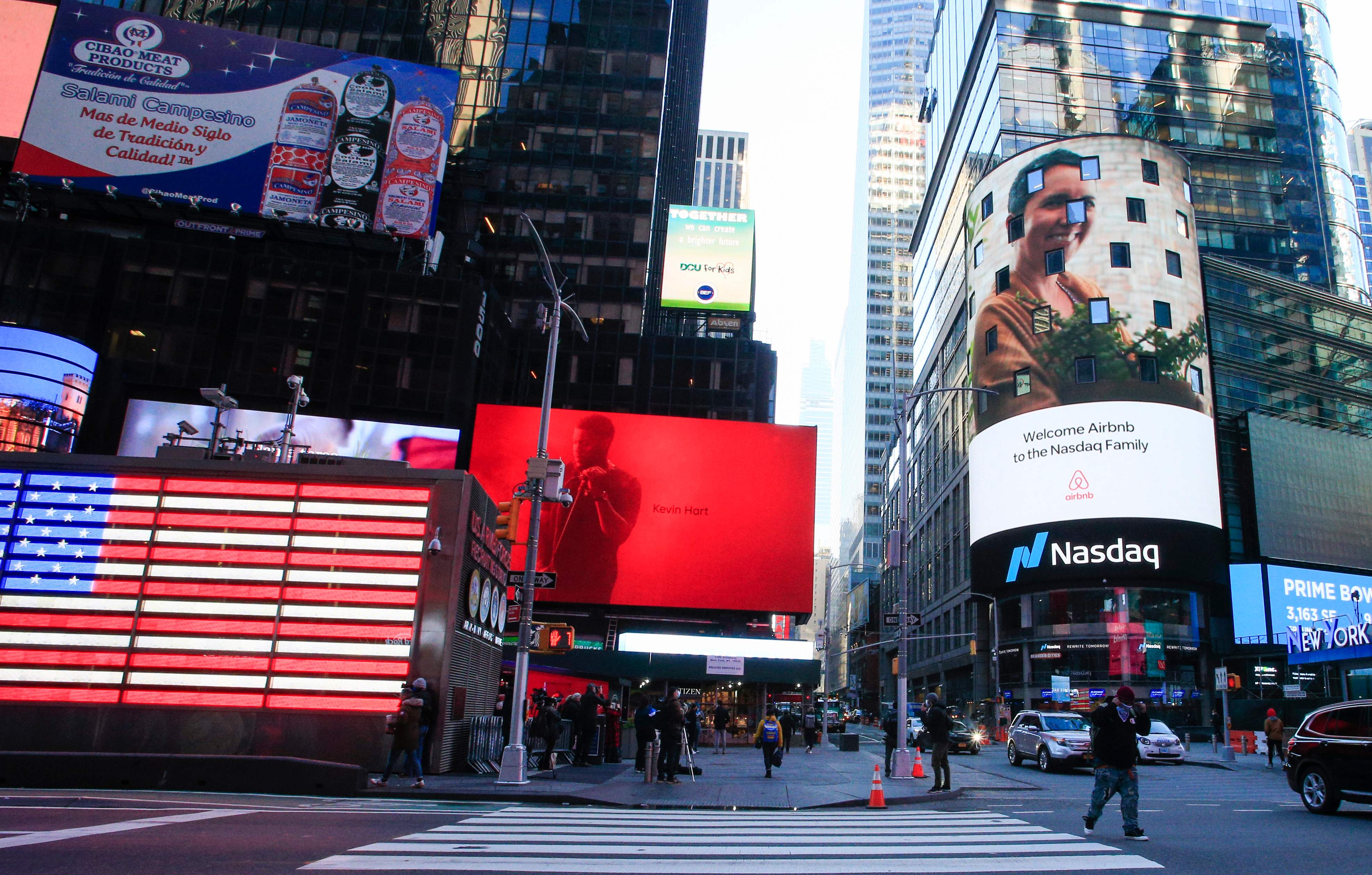 Time Square New York. AS  Kamis (10/12/2020) tampak sepi sejak pandemi covid-19 akibat tingginya angka pengangguran.