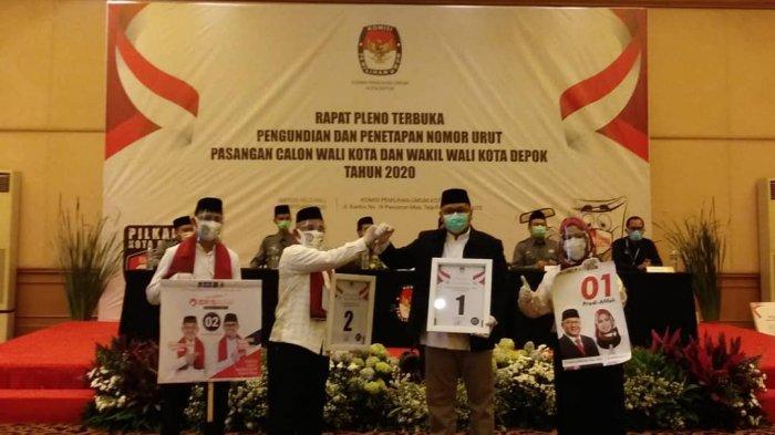 Dua pasangan calon wali kota Depok mengambil nomor urut. 