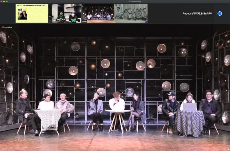 Temu penggemar para pemeran BIBAP: Chef yang dilakukan secara daring.