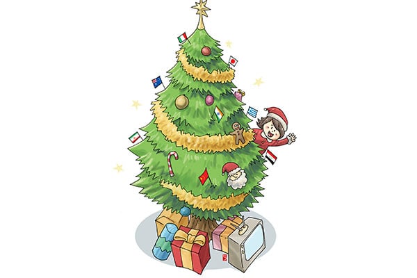 Ilustrasi dekorasi natal