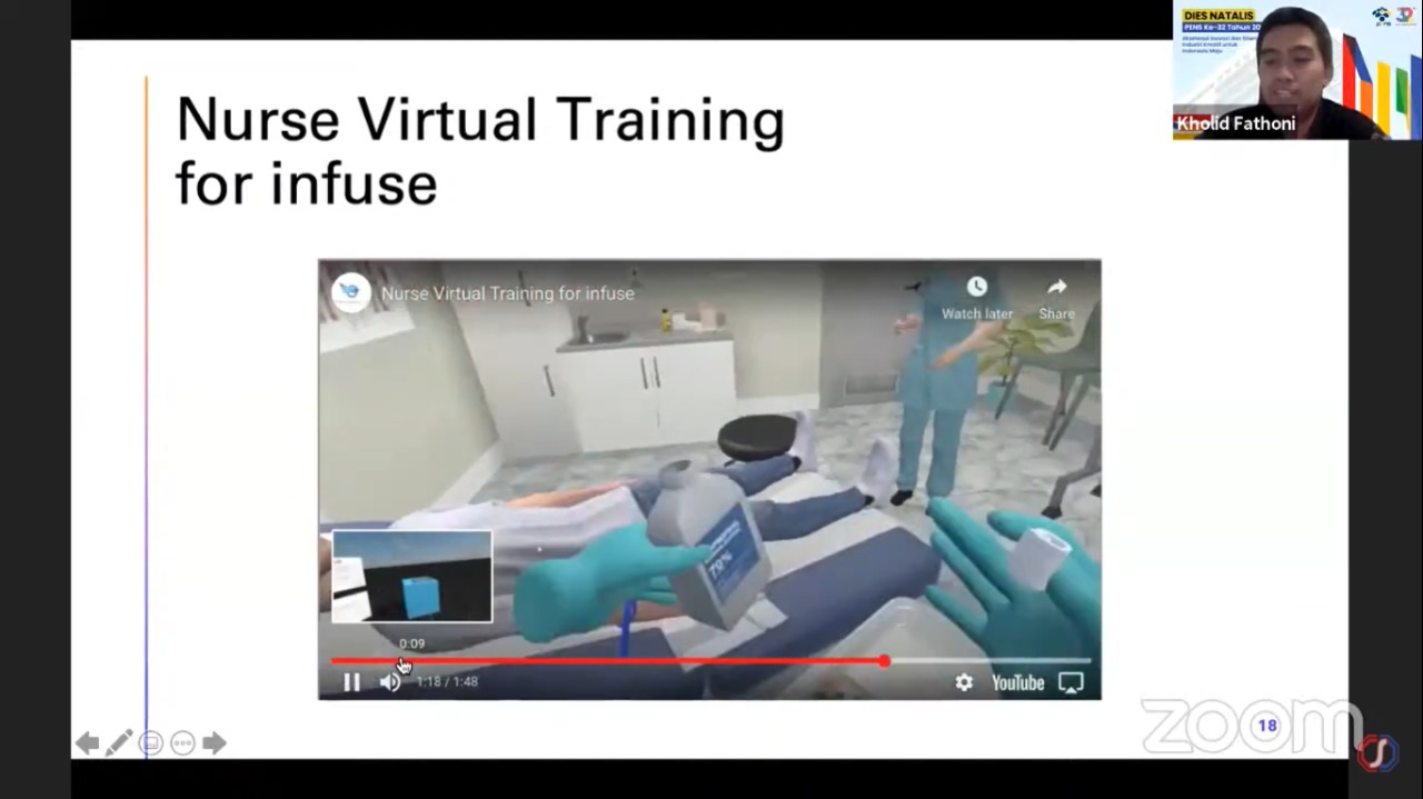 Praktikum mahasiswa sekolah kesehatan dengan memanfaatkan teknologi Augmented Reality (AR) dan Virtual Reality (VR).