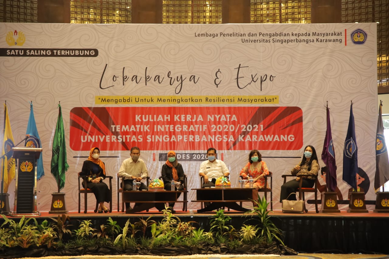 Lokakarya & Ekspo di salah satu hotel di Karawang, sekaligus menutup kegiatan KKN Unsika tahun ajaran 2020/2021, Rabu (16/12/2020).