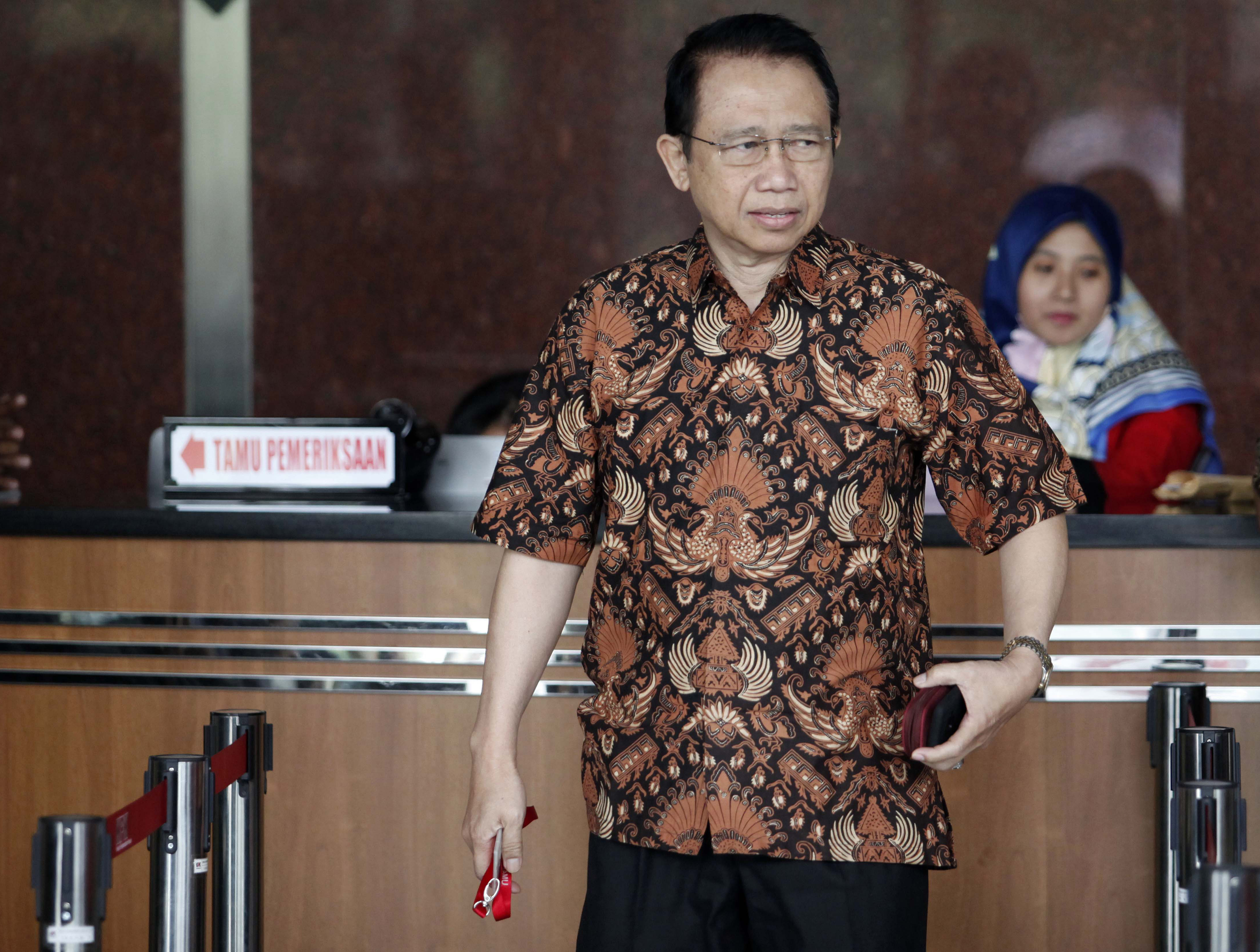 Mantan Ketua DPR Marzuki Alie saat diperiksa KPK  di kasus KTP-E, 2018 silam