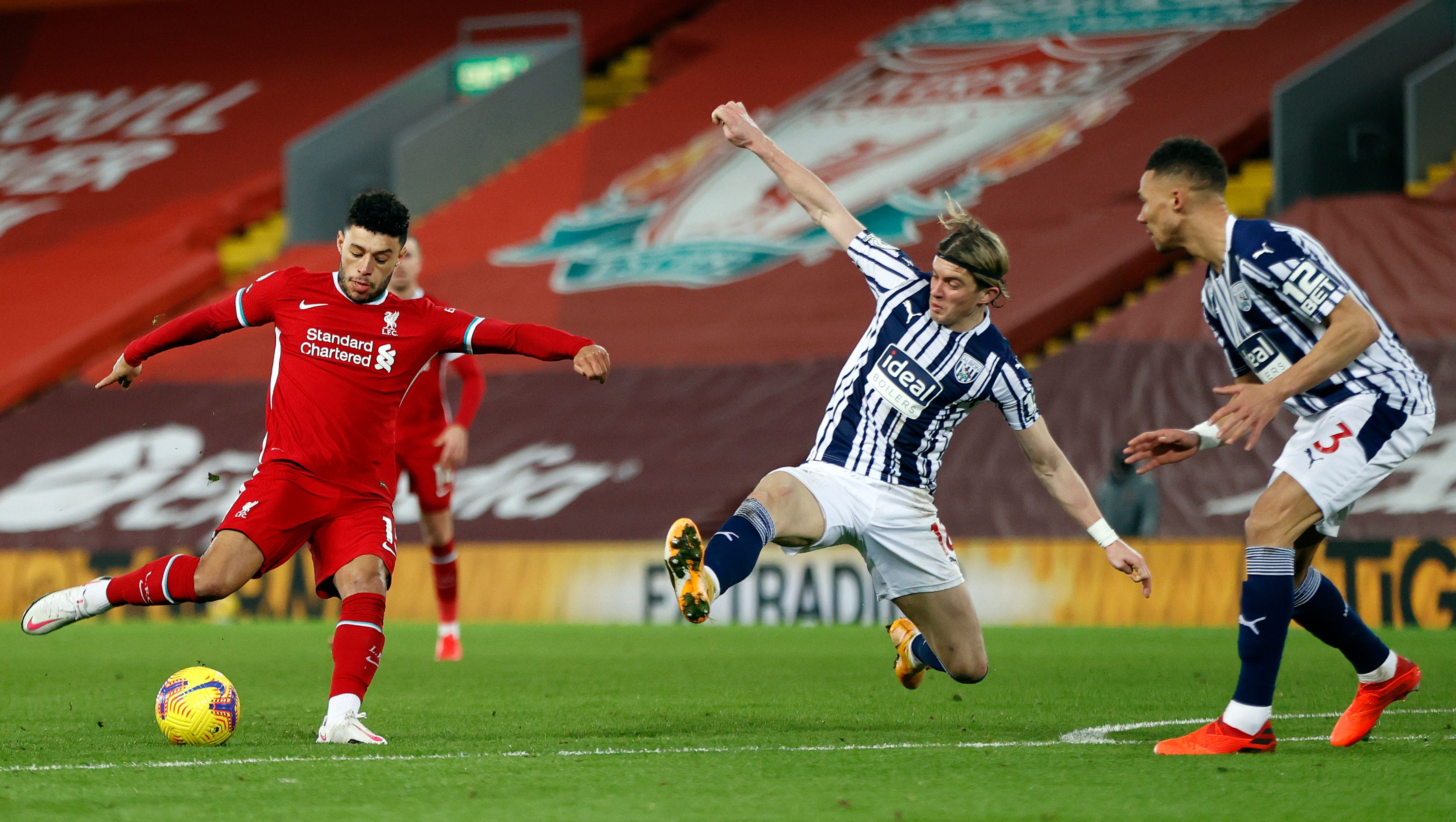 Pertandingan antara Liverpool melawan  West Bromwich Albion di Anfield , Liverpool, Inggris, Minggu (27/12/2020)