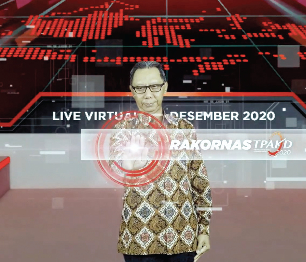 Prosesi launching Roadmap TPAKD 2021-2025 oleh Anggota Dewan Komisioner OJK Bidang Edukasi dan Perlindungan Konsumen, Tirta Segara.