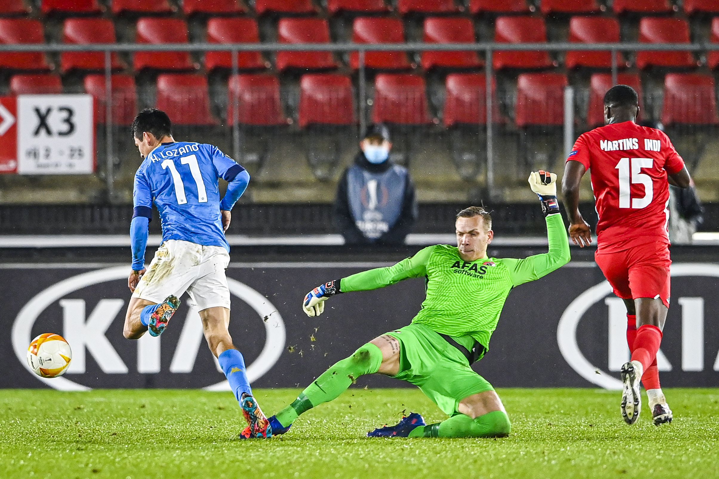 Laga Liga Europa antara AZ Alkmaar dan Napoli.