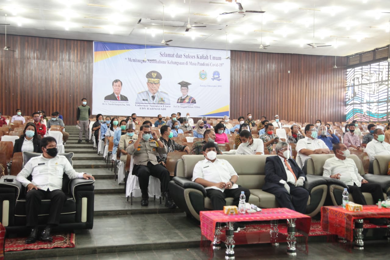 Gubernur Sumatra Utara Edy Rahmayadi menghadiri kuliah umum di Universitas HKBP Nommensen.