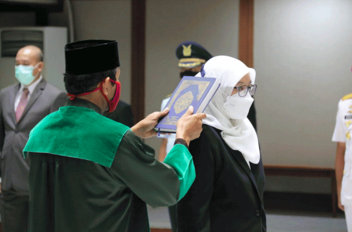 Pelantikan Penjabat (Pj) Sekretaris Daerah (Sekda) DKI Jakarta Sri Haryati. 