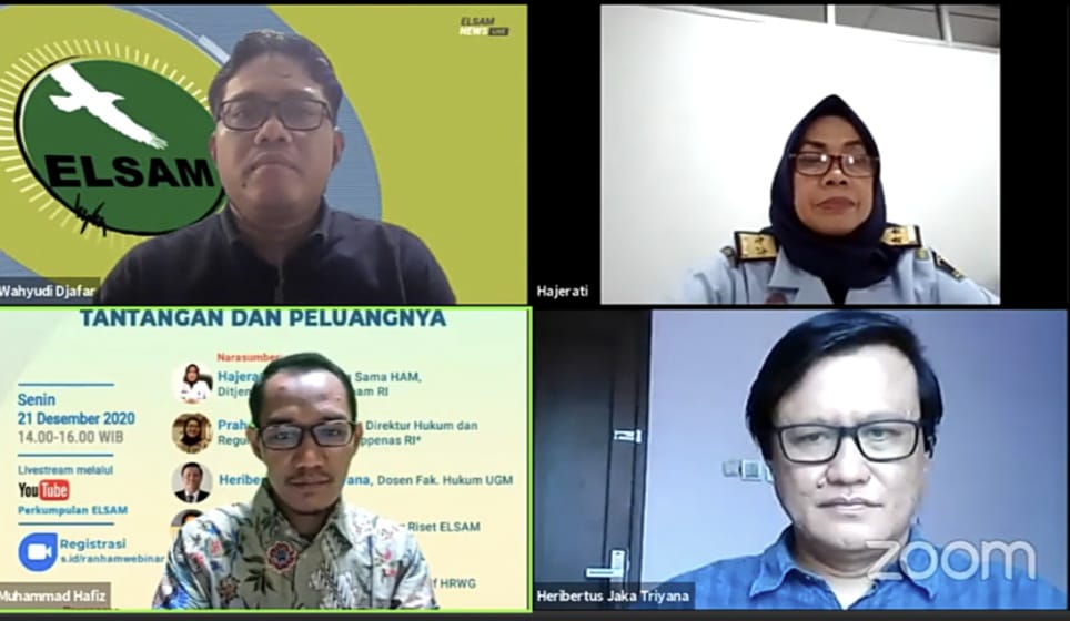 Webinar bertajuk Arah Kebijakan RANHAM di Indonesia: Tantangan dan Peluangnya