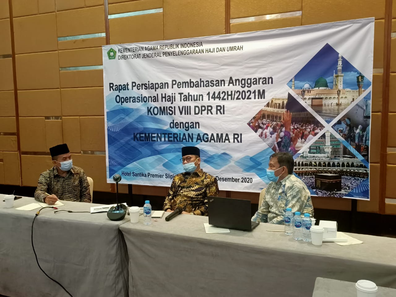 Rapat Kemenag dan Komisi VIII DPR RI membahas mitigasi penyelenggaraan haji 2021, Kamis (10/12/2020).