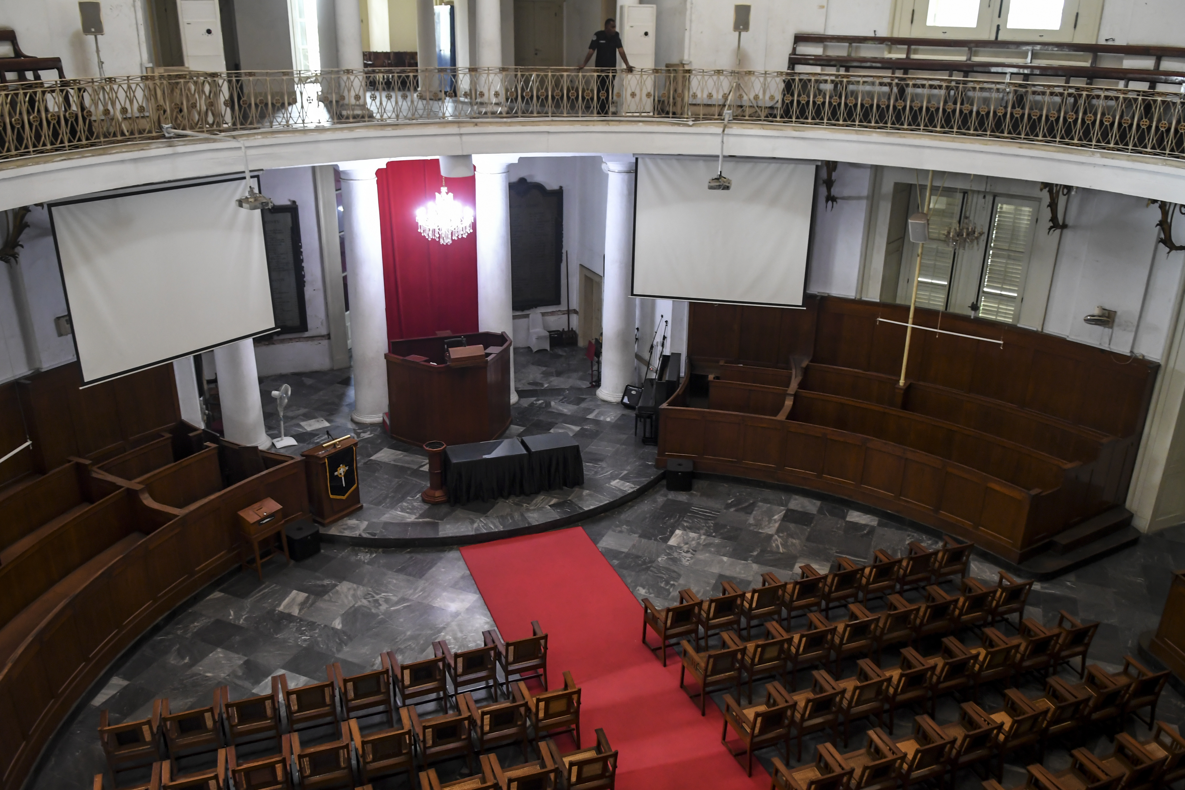 Kondisi di dalam GPIB Immanuel, Jakarta, saat pandemi covid-19.