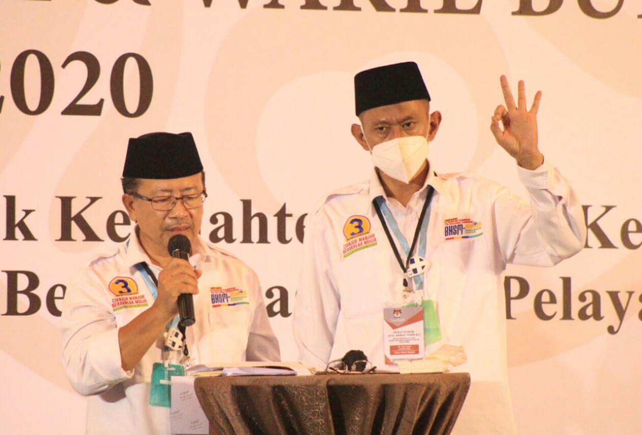 Paslon nomor urut 3 Herman Suherman dan Tb Mulyana Syahrudin (BHS-M) memenangi Pilkada Cianjur 2020.