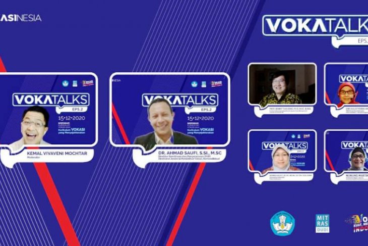 Direktur Kemitraan dan Penyelarasan Dunia Usaha dan Dunia Industri, Ditjen Pendidikan Vokasi Kemendikbud, Ahmad Saufi di webinar.