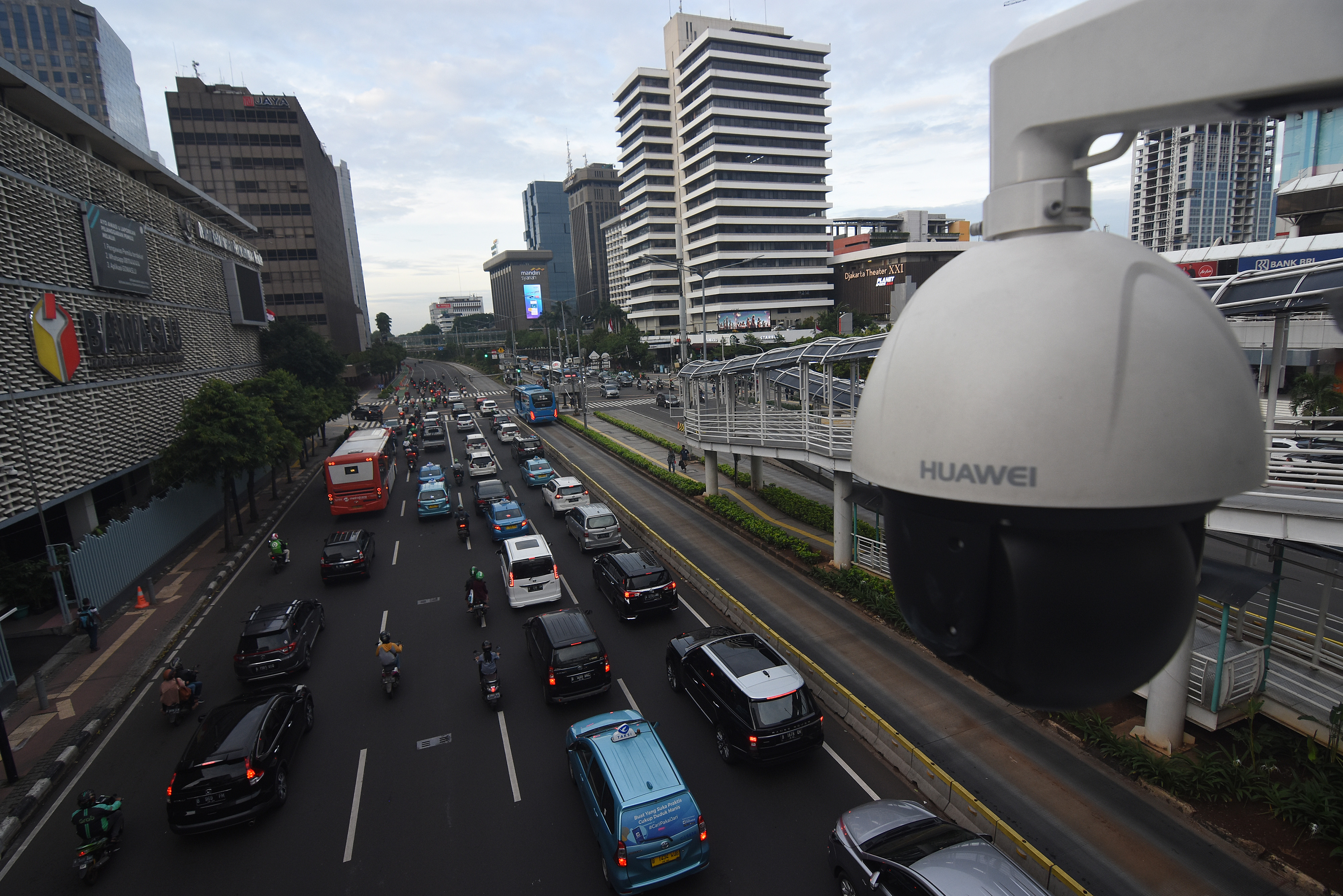 Kamera E-TLE terpasang di kawasan Thamrin, Jakarta.