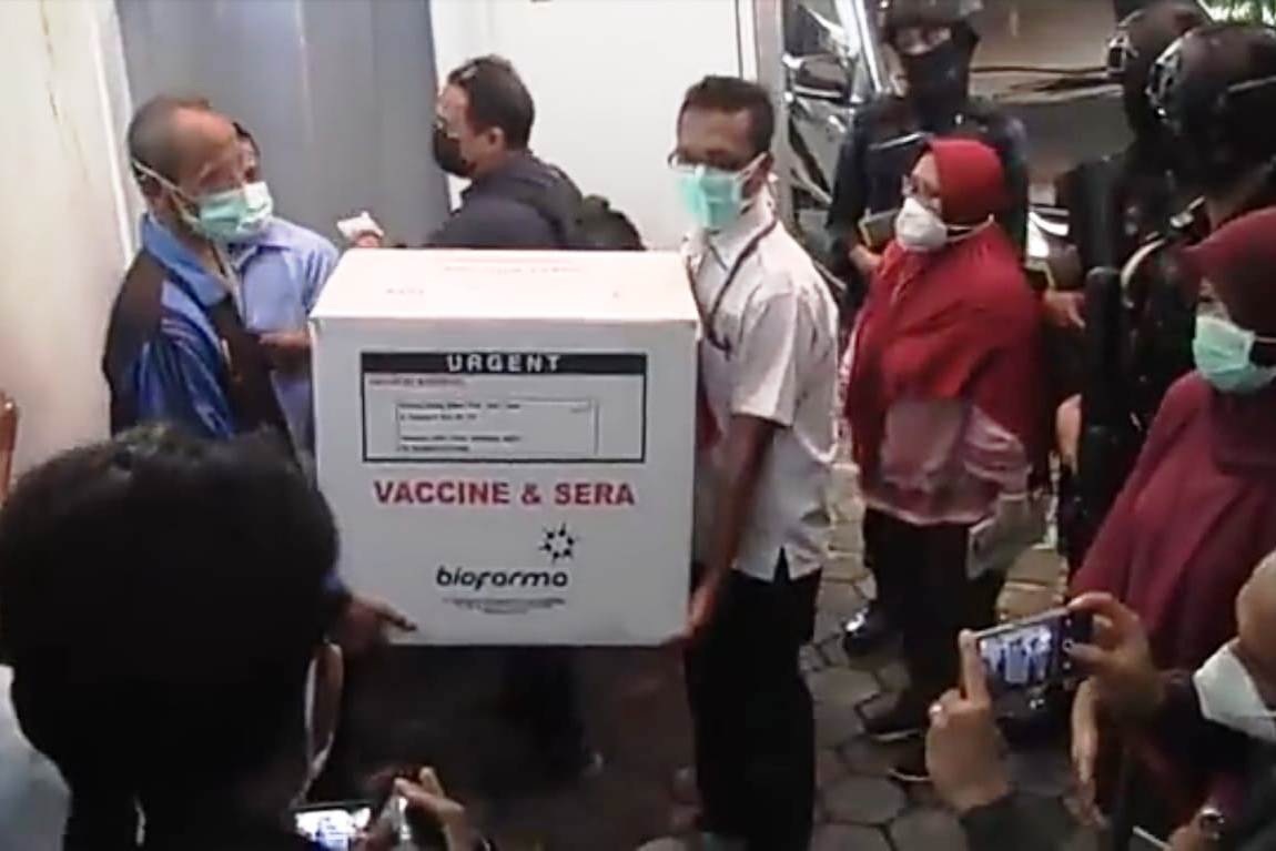 Vaksin covid tiba di Kota Batu.