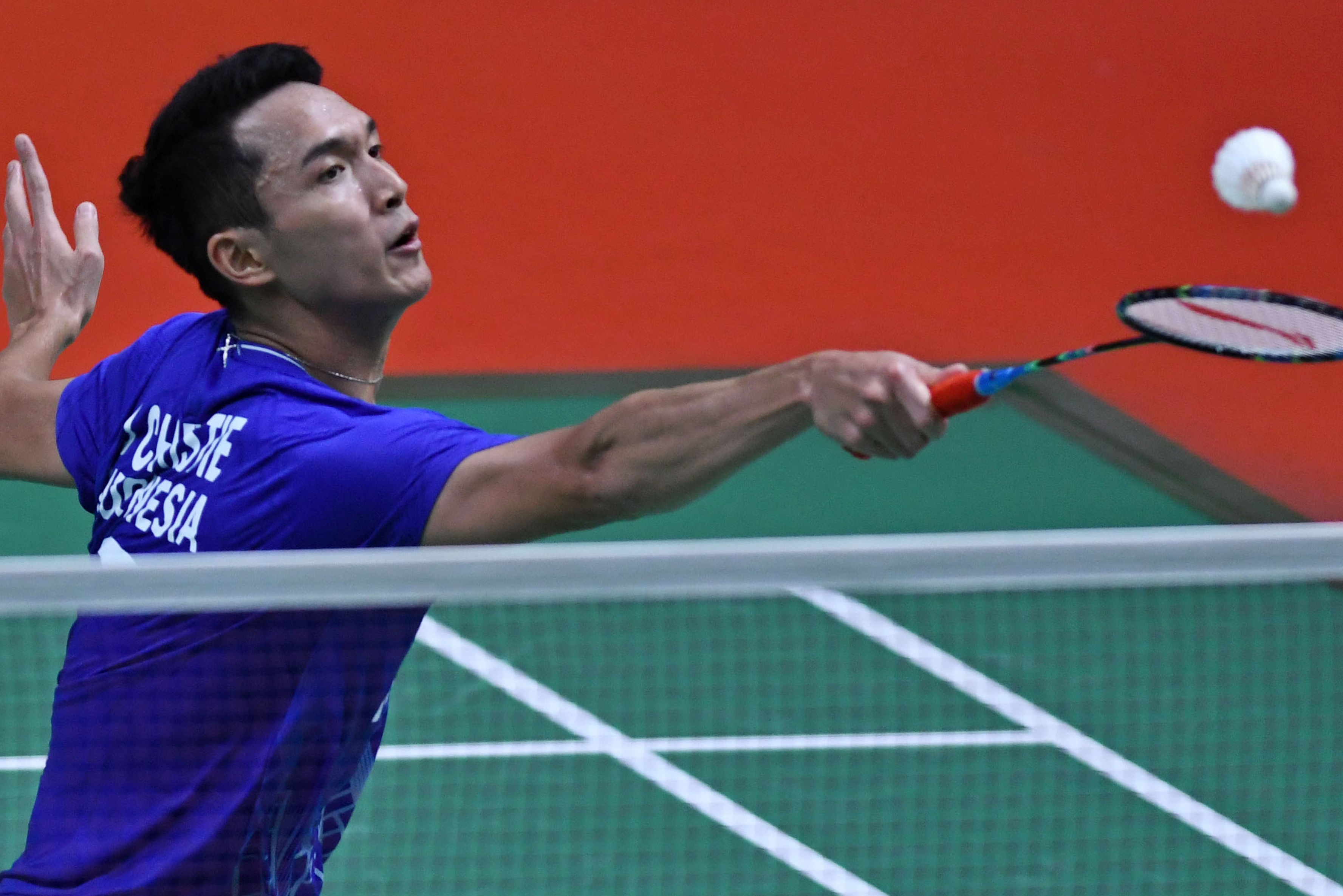 Pebulu tangkis tunggal putra Indonesia Jonatan Christie.