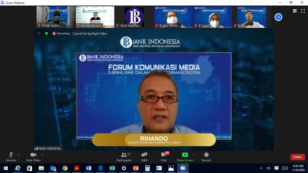 Kepala Perwakilan Bank Indonesia Kalteng Rihando